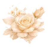 Delicate cream rose with blossoms