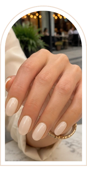 Stylish manicure at a modern café